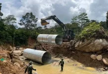 Satgas Gulbencal Pasang Gorong-Gorong Aramco di Jamur Atu