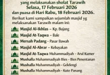 Muhammadiyah Aceh Tengah Gelar Tarawih Awal Ramadan di 8 Lokasi