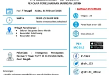 Recovery SUTT Pondok Balik, Listrik Seluruh Bener Meriah Akan Padam