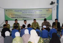 Kemenag Bener Meriah Buka Pesantren Terapi Rohani di Huntara Tunyang
