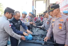 Kapolres Aceh Tengah Cek Inventaris Senpi Organik