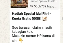 Waspada Penipuan Berkedok Hadiah Lebaran via WhatsApp