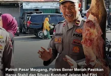 Polres Bener Meriah Patroli Pasar Meugang