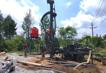 Satgas Gulpencal Bangun sumiur Bor di Huntara Blang Rakal