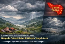 Cuaca Wilayah tengah Aceh Didominasi Berawan, Waspada Hujan Siang hingga Sore