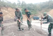 TNI Cor Areal Jembatan Aramco Lintas Eks KKA
