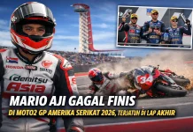 Mario Aji Gagal Finis di Moto2 GP Amerika Serikat 2026