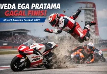 Veda Ega Pratama Gagal Finis di Moto3 Amerika Serikat 2026