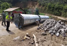 Jembatan Aramco di Pantan Sinaku Mulai Dibangun