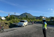 Polres Bener Meriah Lakukan Pengaturan Lalu Lintas di Titik Rawan