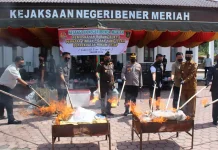 Kejari Bener Meriah Musnahkan Barang Bukti Narkotika