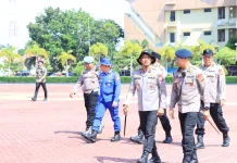 Polda Aceh Simulasikan Sispamkota, Tegaskan Pelayanan Humanis Jelang May Day 2026