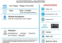 Sehari tanpa Listrik, PLN Lakukan Pemeliharaan Besar di Aceh Tengah