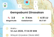 Gempa Magnitudo 3,8 Guncang Wilayah Pidie Jaya, Terasa hingga Sekitar Bale Atu