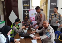 Personil Polres Bener Meriah Ikuti  Pemeriksaan Kesehatan