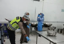 Bhabinkamtibmas Polsek Pintu Rime Gayo Sambangi Dapur MBG