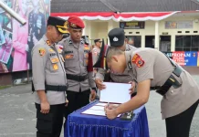 Kapolres Taufiq Pimpin Sertijab Lima Pejabat Utama