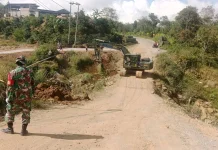 Jembatan Bailey di Bintang Bener Mulai di Bangun