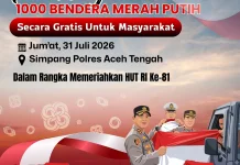 Pemkab Aceh Tengah Bagikan 1.000 Bendera Merah Putih kepada Masyarakat