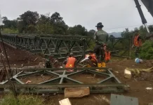 Pembangunan Jembatan Bailey Bintang Permata Capai 95 %
