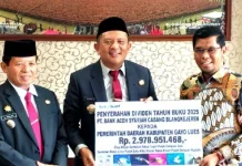 Pemkab Gayo Lues Terima Dividen Bank Aceh Syariah 2,9 Miliar Rupiah