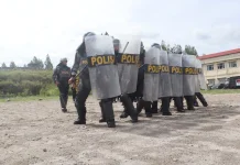 Personil Polres Bener Meriah Latihan Dalmas