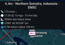 Gempa M 6,4 di Simalungun Terasa di Sejumlah Wilayah Aceh