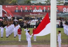 Kapolres Aceh Tengah Hadiri Upacara Penurunan Bendera HUT RI ke-81
