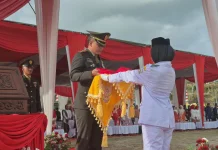 Dandim 0119 Pimpin Upacara Penurunan Bendera, Paskibraka Sukses Jalankan Tugas