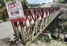 Babinsa Pantau Jembatan Bailey Burni Pase