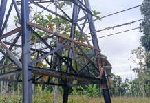TNI dan Warga Percepat Pembangunan Jembatan Gantung di Lawe Pinis