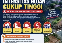 BPBD Bener Meriah Imbau Warga Waspadai Hujan Intensitas Cukup Tinggi