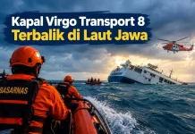 Kapal Virgo Transport 8 Terbalik di Laut Jawa, 127 Orang Dicari