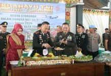 HUT TNI ke-81, Polres Aceh Tengah Beri Surprise untuk Kodim 0106 Usai Upacara
