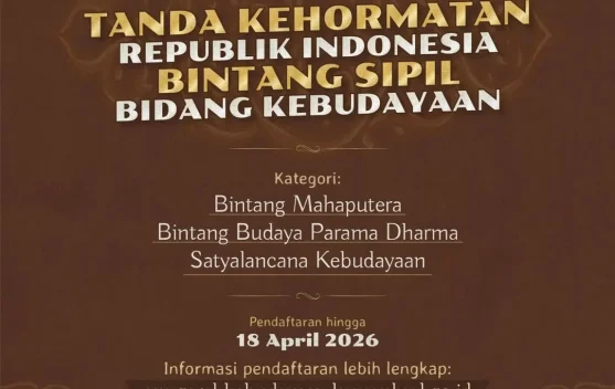 Pendaftaran Pengusulan Tanda Kehormatan Kebudayaan 2026 Resmi Dibuka