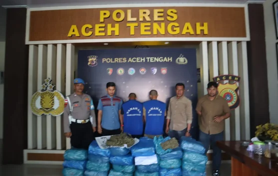 Polres Aceh Tengah Gagalkan Peredaran 62 Kilogram Ganja