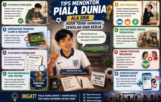 Tips Menonton Piala Dunia ala Erik agar Tidak Ganggu Sekolah dan Kerja