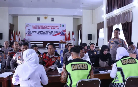 Sambut Hari Bhayangkara, Polres Bener Meriah Gelar Pemeriksaan Kesehatan Gratis