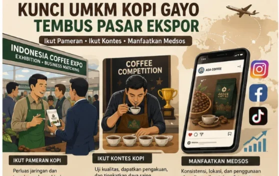 Ikut Pameran dan Kontes Jadi Kunci UMKM Kopi Gayo Menembus Pasar Ekspor