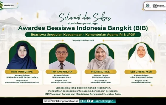 Empat Dosen IAIN Takengon Raih Beasiswa Indonesia Bangkit 2026 untuk Studi Doktor