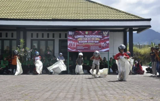Kodim 0119/BM Gelar Lomba Tradisional Semarakkan HUT ke-81 Kemerdekaan RI