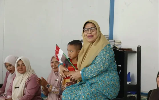 Bunda PAUD Bener Meriah Kunjungi Layanan PAUD di Huntara Tunyang