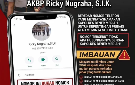 Polres Bener Meriah Imbau Masyarakat Waspada Penipuan Mengatasnamakan Kapolres