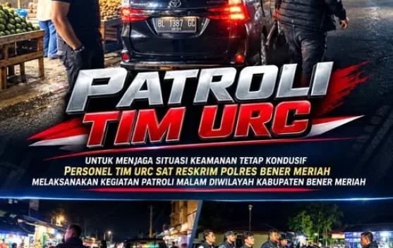 Patroli Malam, Satreskrim Polres Bener Meriah Antisipasi Kriminalitas dan Preman