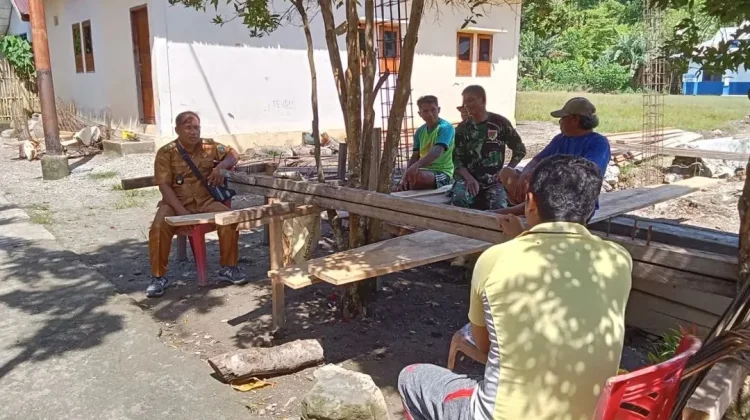 Babinsa Desa Matahit Koordinasi Penyiapan Lahan KDKMP Talaud