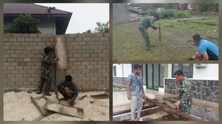 Babinsa Melonguane Awasi Pembangunan Koperasi Desa Merah Putih
