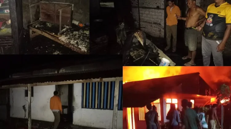 Rumah Lansia di Desa Riung Hangus Terbakar Api