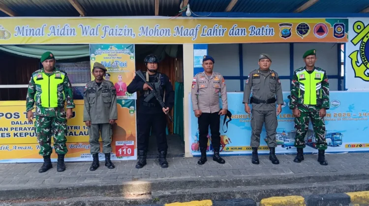 Sinergitas TNI dan Polri Amankan Pelabuhan Laut Melonguane