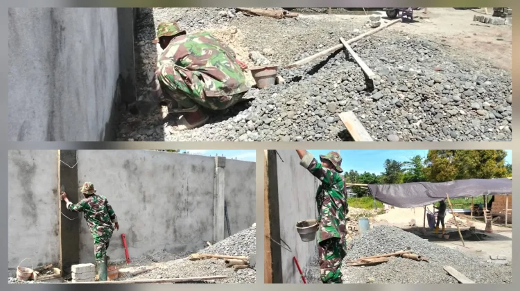 TNI dan Warga Gotong Royong Percepat Pembangunan KDKMP