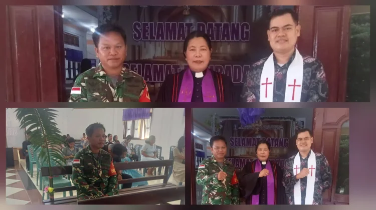 Babinsa Melonguane Ibadah Minggu Bersama Jemaat Gereja Paradise